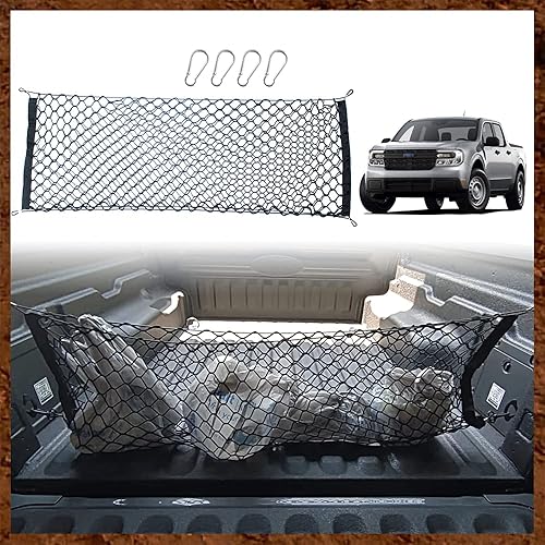 Muslogy Maverick - Red de malla de carga, accesorios de red elástica para maletero, red de carga elástica con ganchos compatible con Ford Maverick