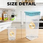 Pumtus 4 Pitcher en plastique avec 16 Des tasses, 70OZ Pitcher à eau avec lis et poignée, inébranlable résistant à la chaleur BPA Conteneur de jus gratuit pour boissons glacées, lait, maison, fête, beige et bleu