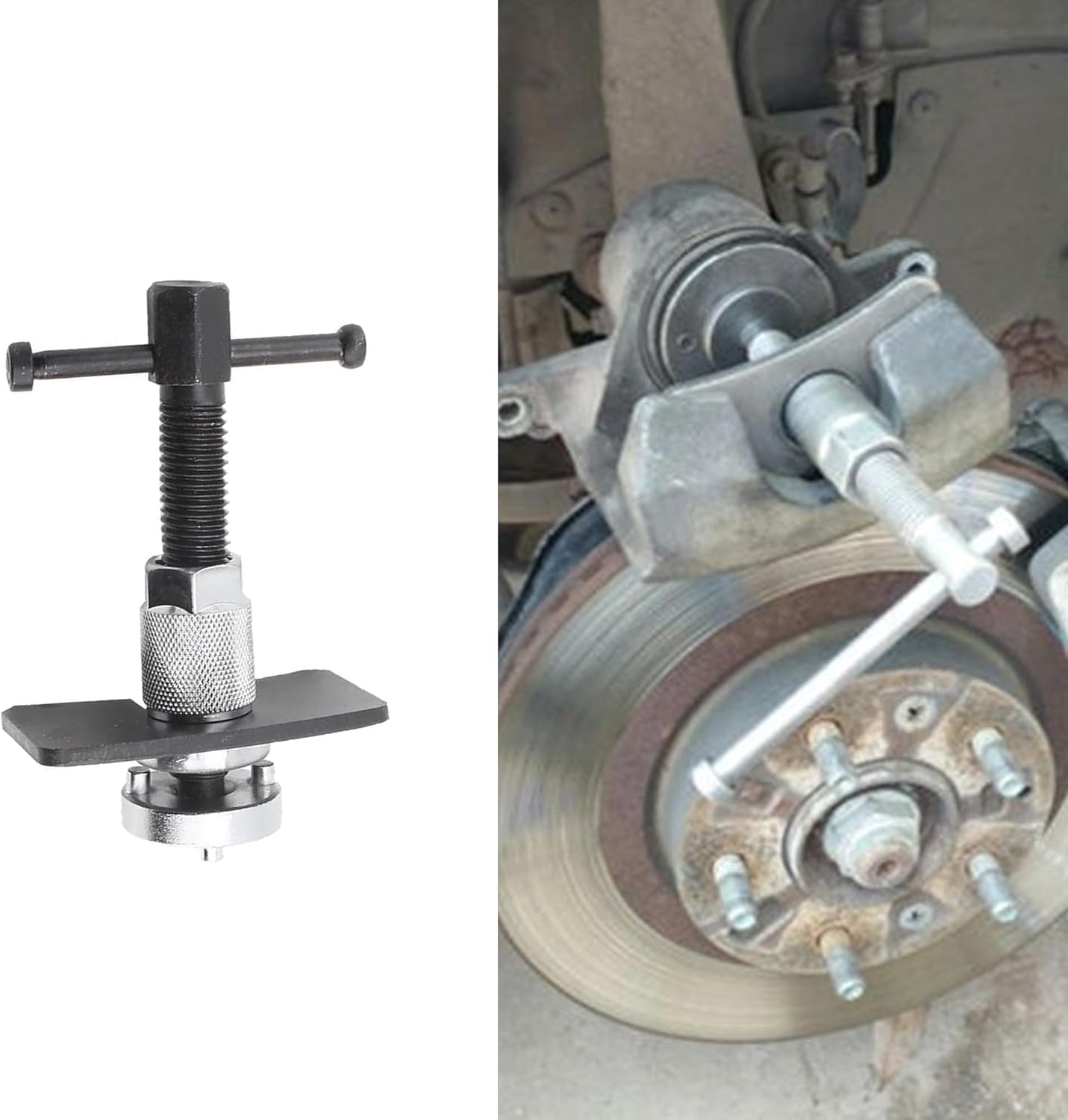 Car Disc Brake Caliper Piston Rewind Tool, 3pcs/Set Brake Piston Wind Back Tool, Auto Rear Brake Pad Wind Back Right Handle Tool, Universal for RV, SUV, Truck