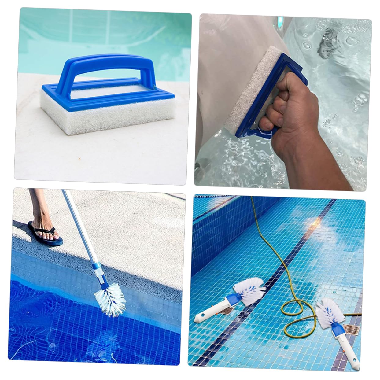 INOOMP 2 Piezas Cepillo de Limpieza de Piscinas Herramienta Multifuncional Limpiador de Azulejos Adecuado para Piscinas Enterradas