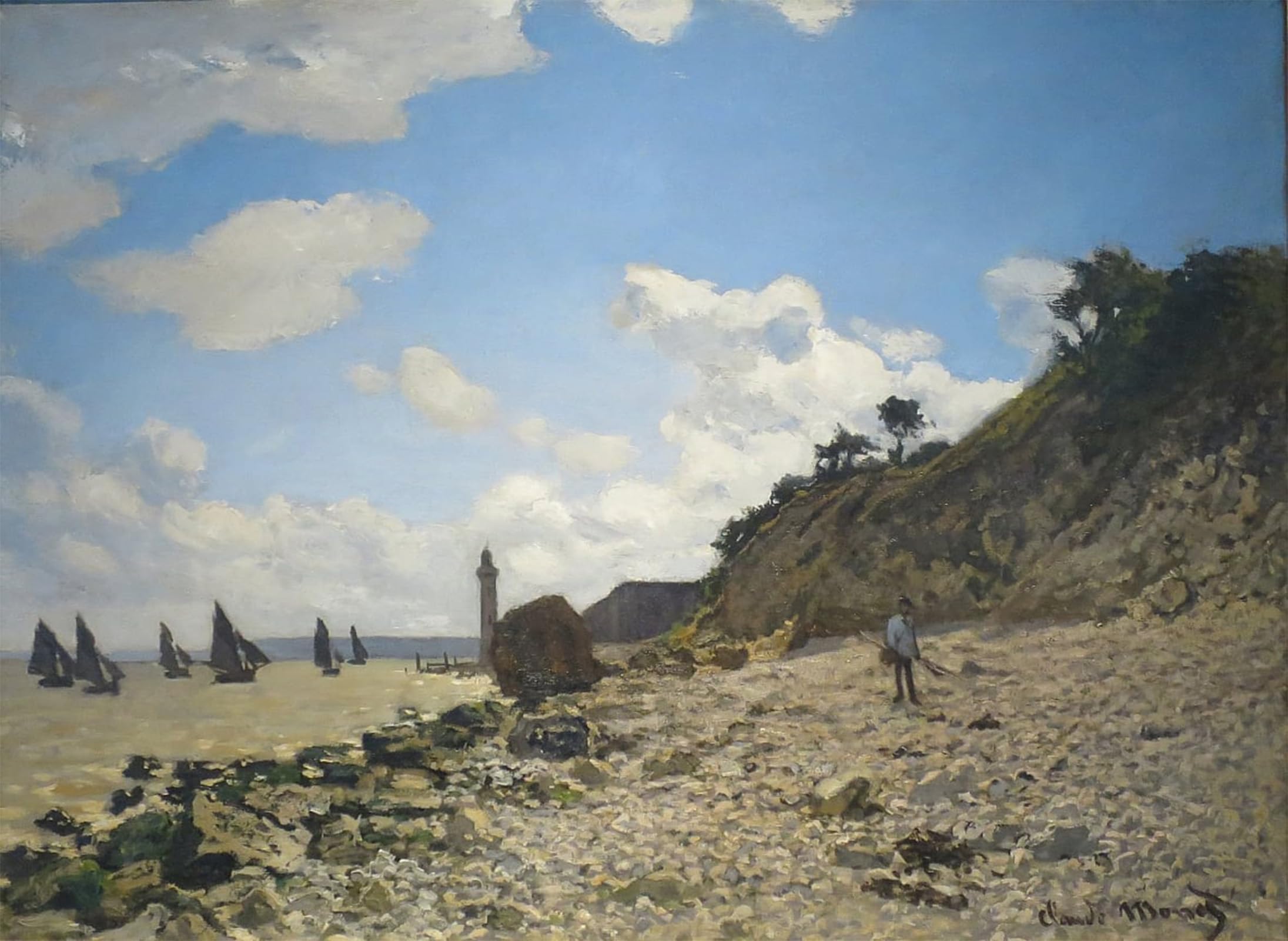 Impressions d'art mural Monet Honfleur : toile vintage premium