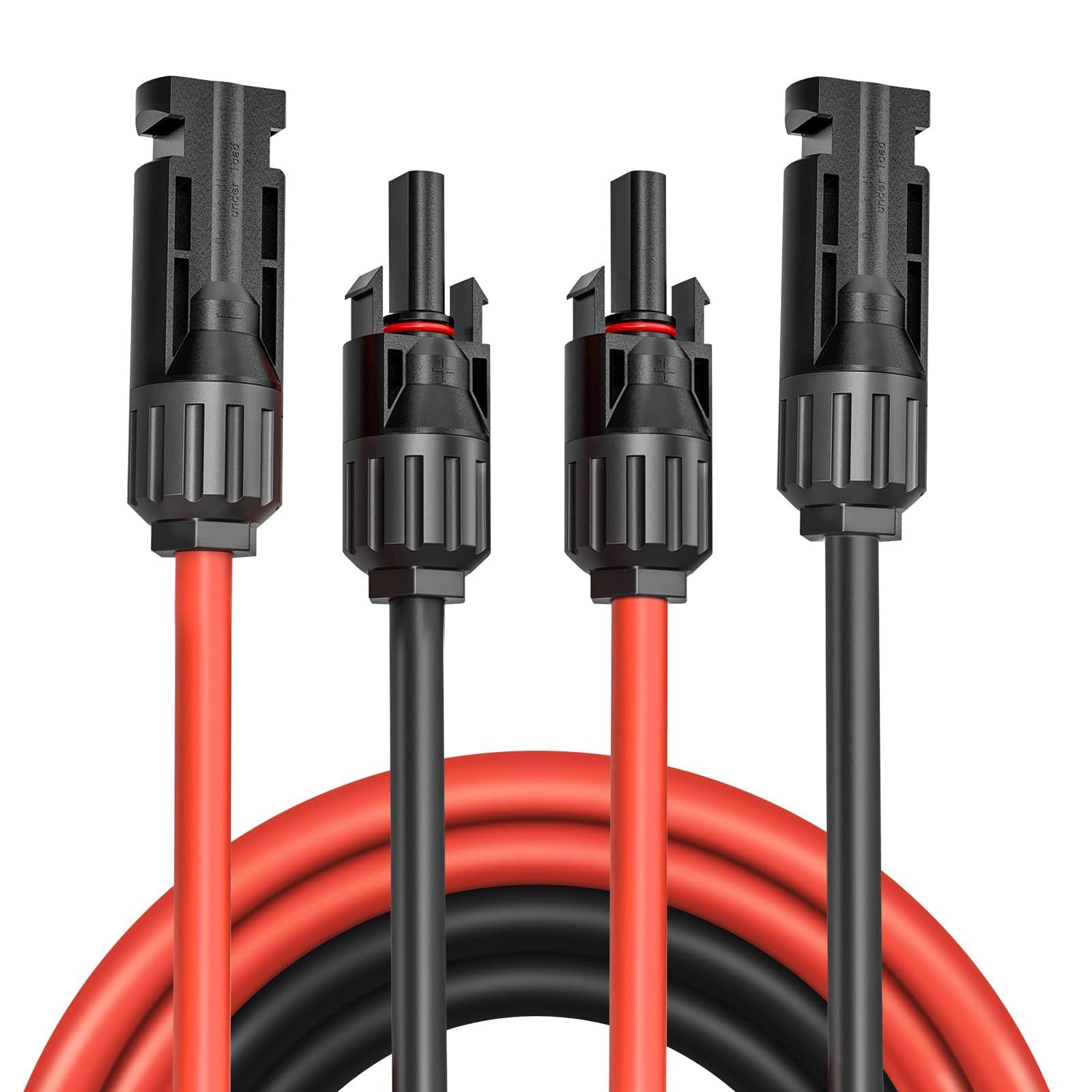 Solarkabel Verlängerung 4m,4mm² / 6mm² 1-50m Solarkabel Verlängerungskabel,Photovoltaik Solarkabel,Verbindungskabel Solarstecker,IP67 wasserdichtem Stecker (12AWG/6mm² 4m)