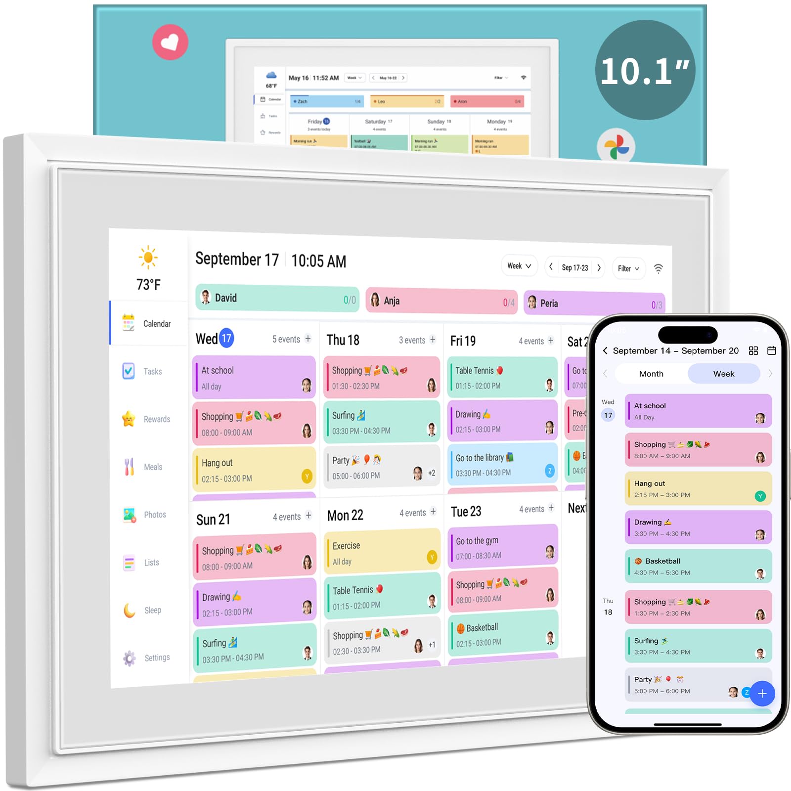 Smart WiFi Digital Calendar HD Touch Screen Home Interactive Electron Calender Family Planner AI Meal Schedule Duty Chart