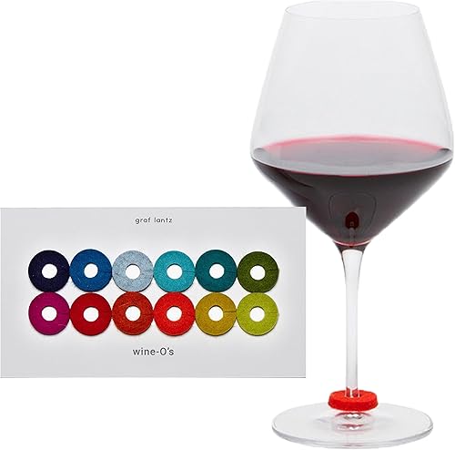 Graf Lantz - Wine-Ote's Merino Wool Felt Wine Marker Note Card Set - Wine Glass Identifier - Drink Marker - Wine Charms - Home Decor, Boho, Vacation