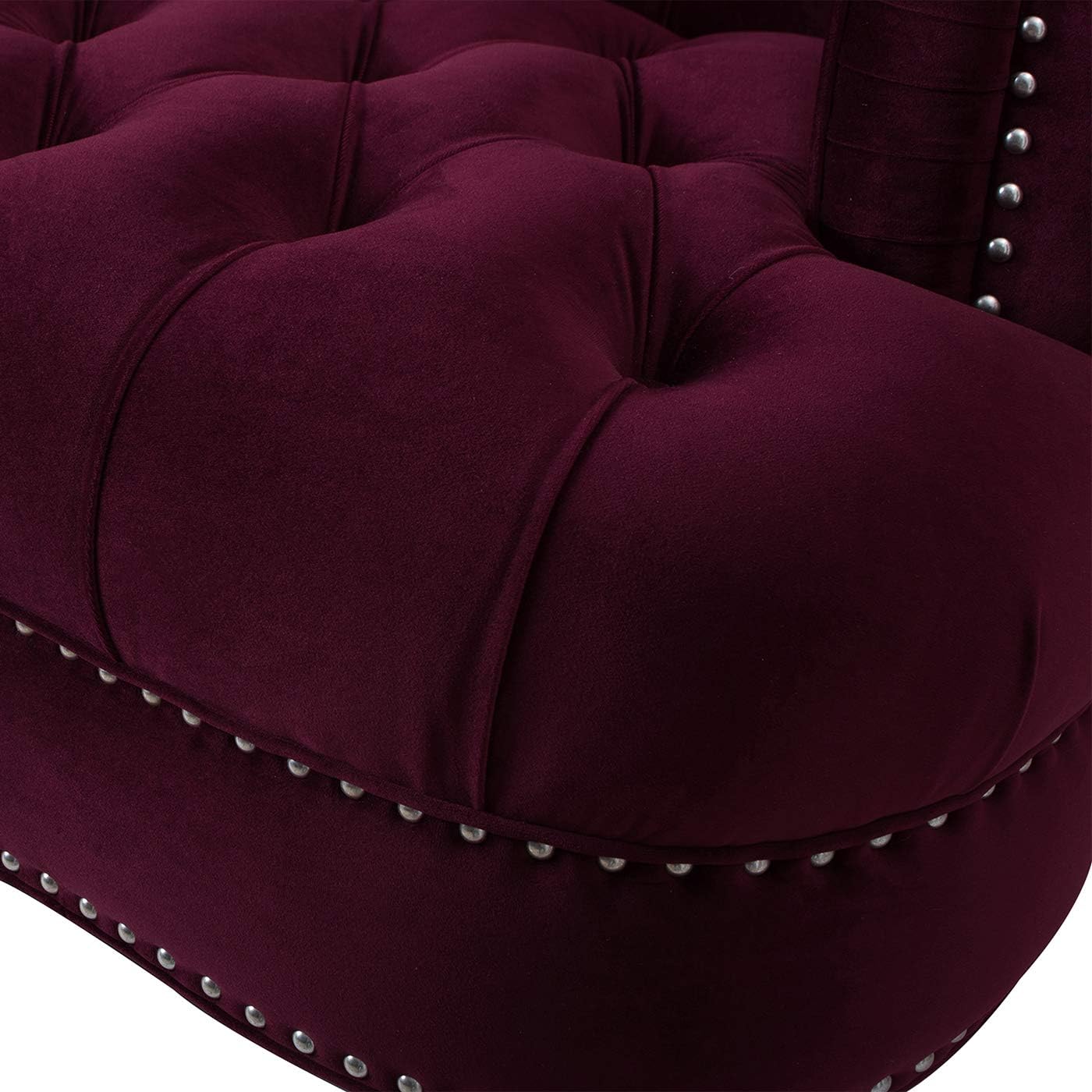 Jennifer Taylor Home La Rosa Victorian Tufted Upholstered Accent Chair, Burgundy Velvet