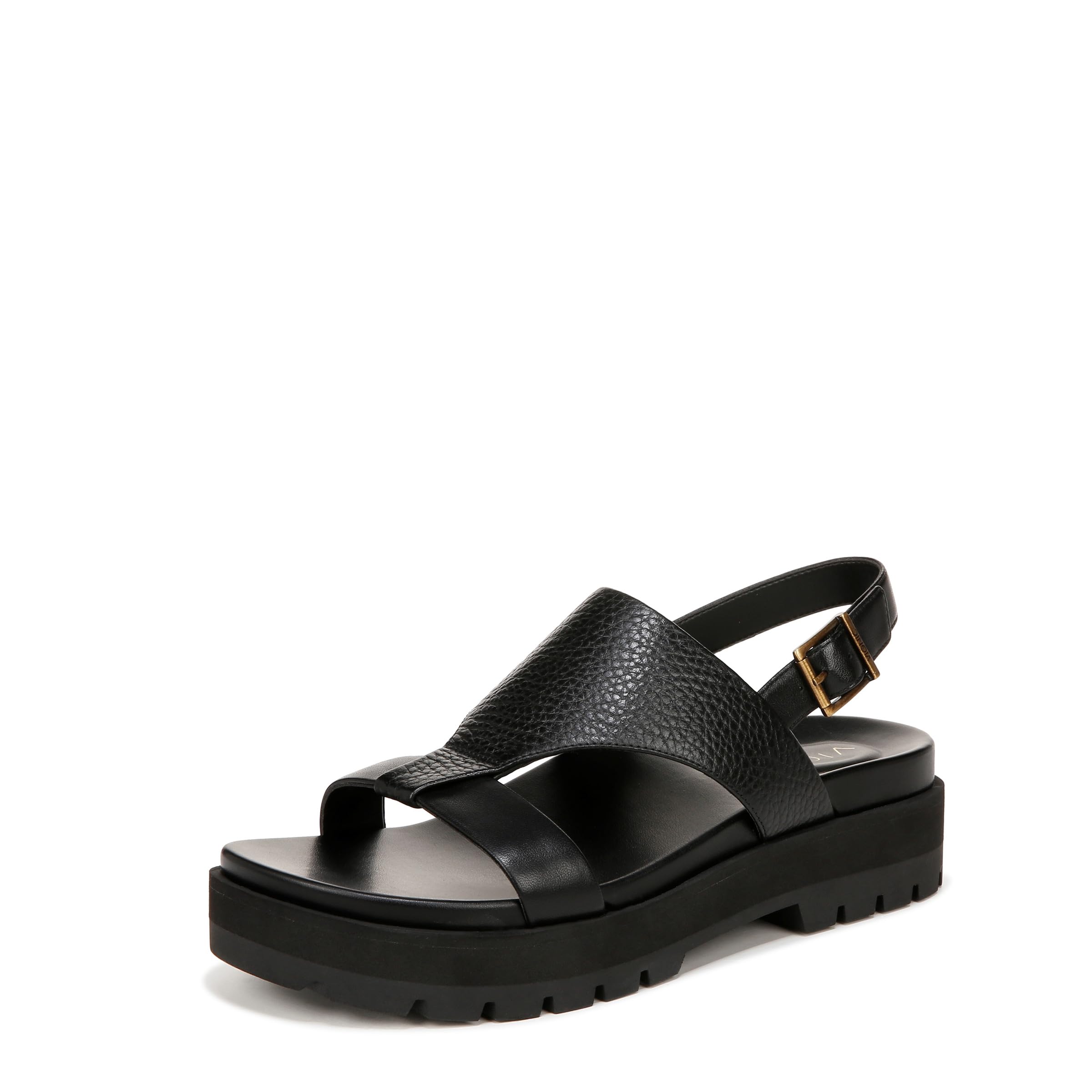 Sandale Vionic Alondra en cuir noir avec talon stable pour marcher sans douleur - 7