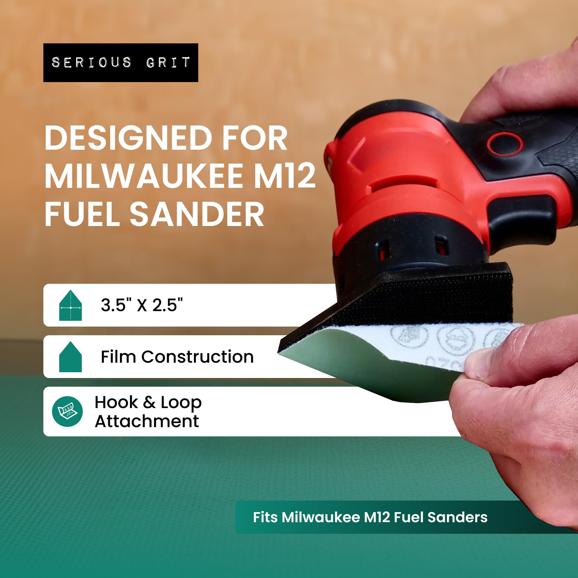 Milwaukee M12 Sander Sanding Sheets - 50 Pack -2 Milwaukee M12 Sander Sanding Sheets - 50 Pack -2