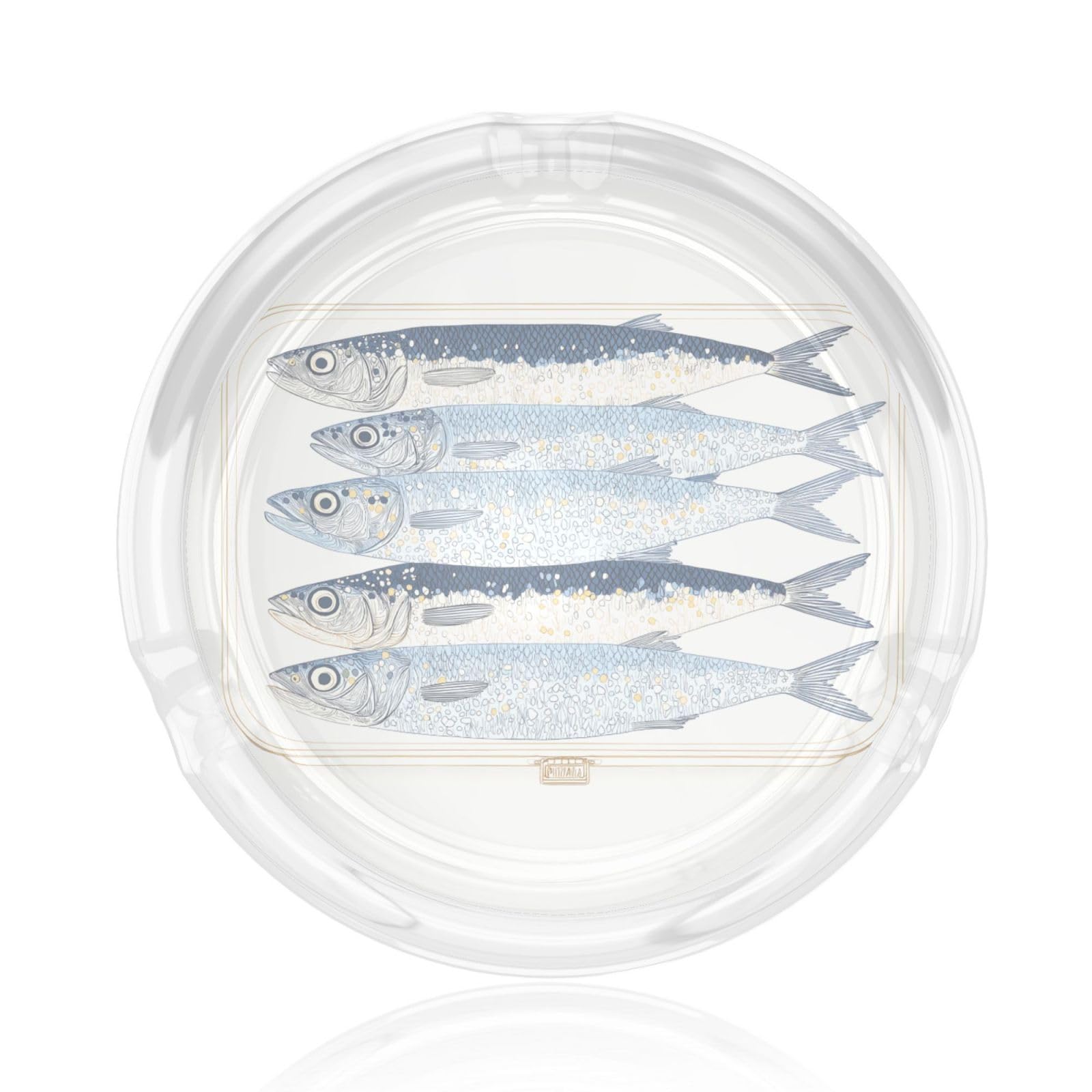 Elegant Sardines In Beautiful Pastel Blue Glass Ashtray For Cigarettes Ash Trays Case For Home Office Decor
