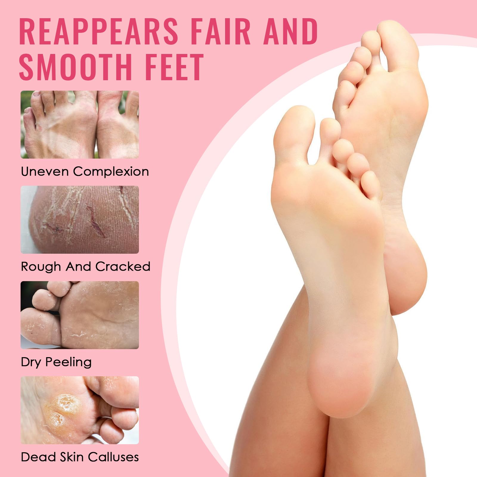 2 Paires Masque Pieds Peeling Exfoliant, Masque Peeling Pieds, Masque Hydratant Pieds Pour Callosités, Crevasses et Pieds Secs, Soin Pied et Callus Peeling Pieds Femmes & Hommes (Aloe Vera + Avocat)