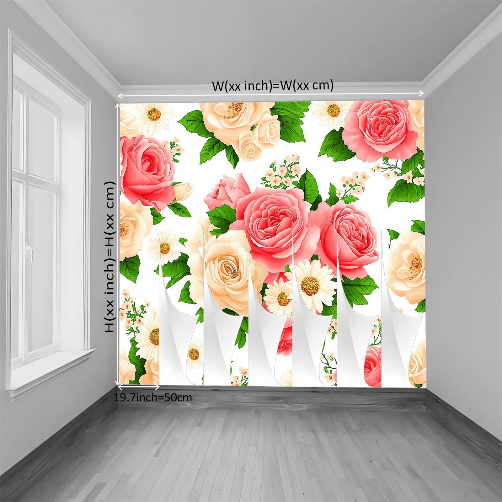 500 x 280 cm nowoczesna sztuka ścienna panoramiczna tapeta wiejska kwiaty róże piwonie tapeta z włókniny fototapeta fototapeta kolor, do salonu sypialni