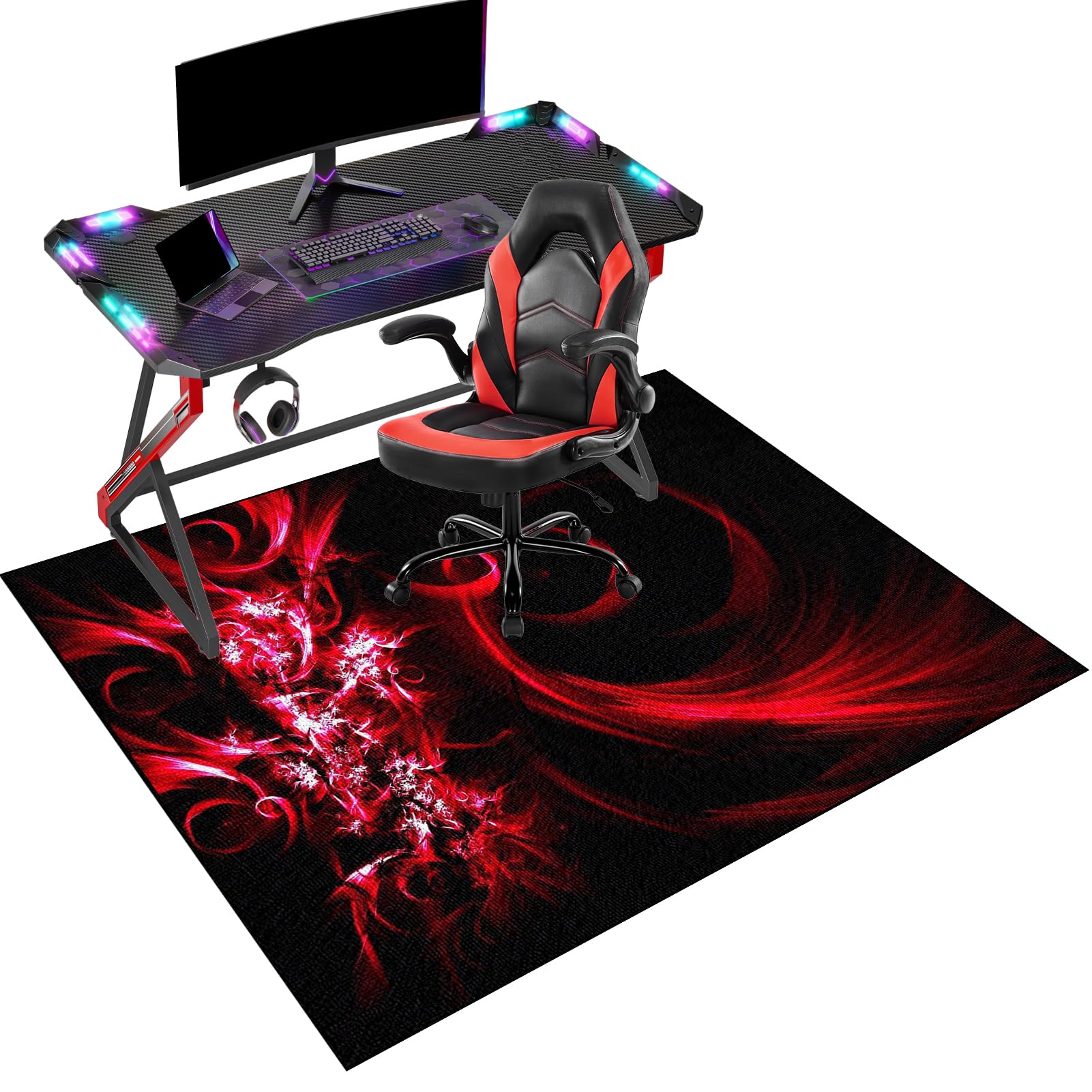 Office Chair Mat for Carpeted and Hardwood Floor Protector for Rolling Chair Non-Slip Desk Chair Mat Computer Gaming Chair Mat Low Pile Carpet Protector Mat, Floor Mat for Office Chair 70 x 100 cm