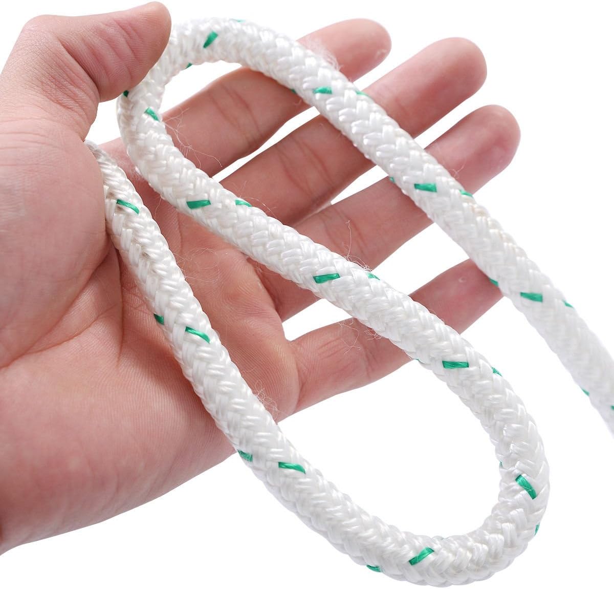 NEW 3/7" x 150’ Double Braid Polyester Bull Rope Cord Sling, 5900Lbs Tensile Strength, Great for Tree Work, Cargo, Sailing, Rigging, Outdoor, Climbing, Camping, Marine, General Purpose and Etc
