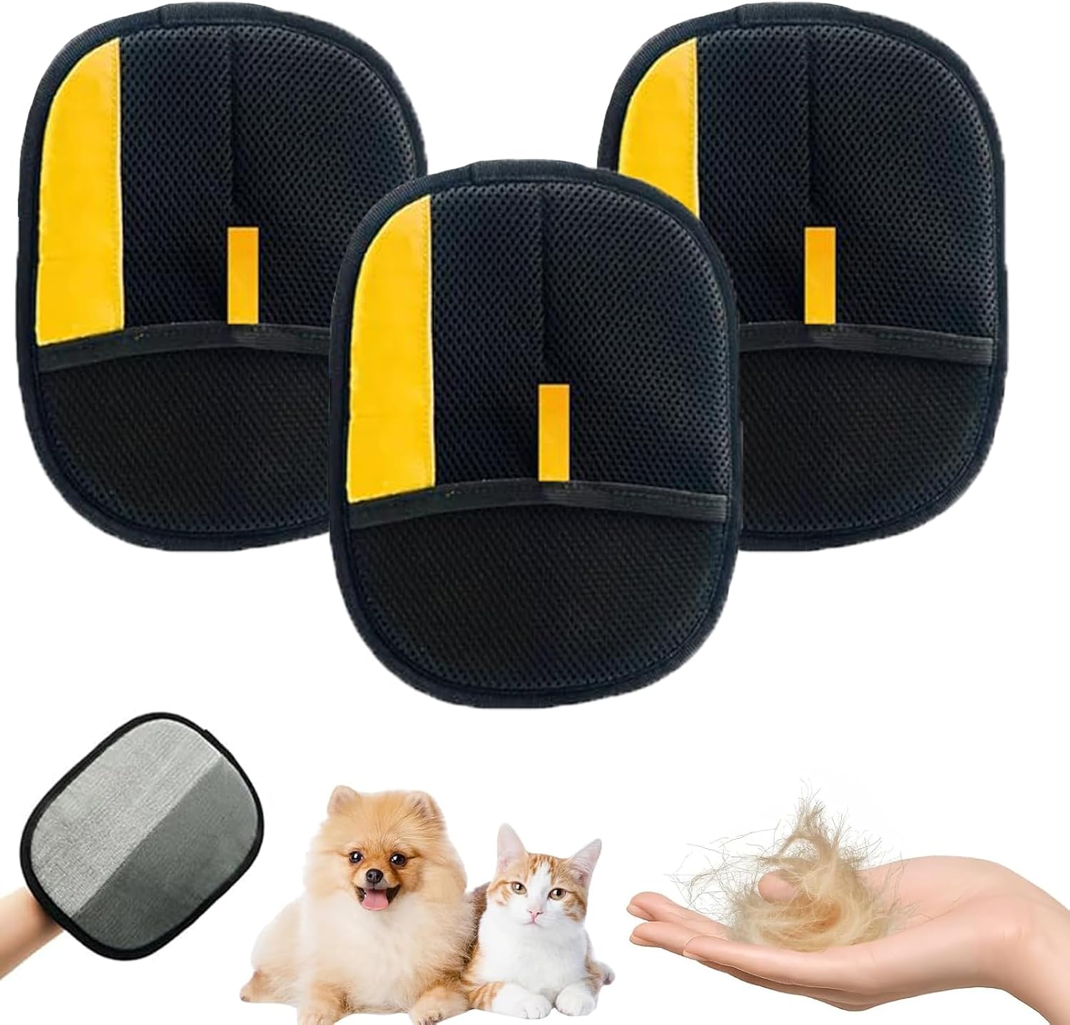 3Pcs Pet Hair Removal Glove – Pet Hair Removal Gloves Brush,Electrostatic Gloves Pet Hair Removal,Reusable Double Sided for Couch, Furniture,Carpet 3Pcs Pet Hair Removal Glove – Pet Hair Removal Gloves Brush,Electrostatic Gloves Pet Hair Removal,Reusable Double Sided for Couch, Furniture,Carpet
