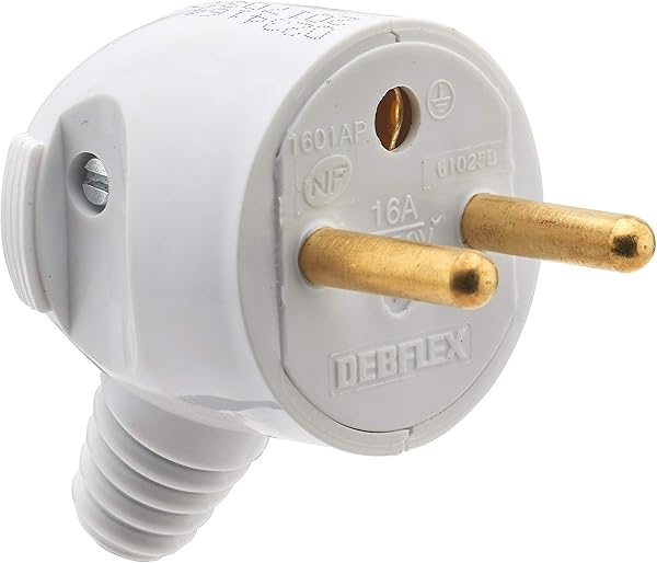 DEBFLEX - Fiche Mâle Electrique Etanche - Fiche Electrique 2P+T 16A - Remplacement ou Création Branchement sur Câble - En Caoutchouc - Noire - 97 x 49x 37 mm - 5
