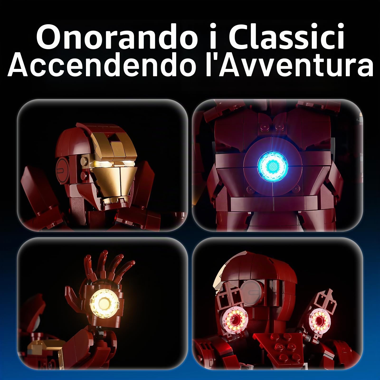 YEABRICKS Luce LED per Lego 76344 Super Heroes Marvel Iron Man Mark 3 edizione da collezione (set di mattoncini non incluso)
