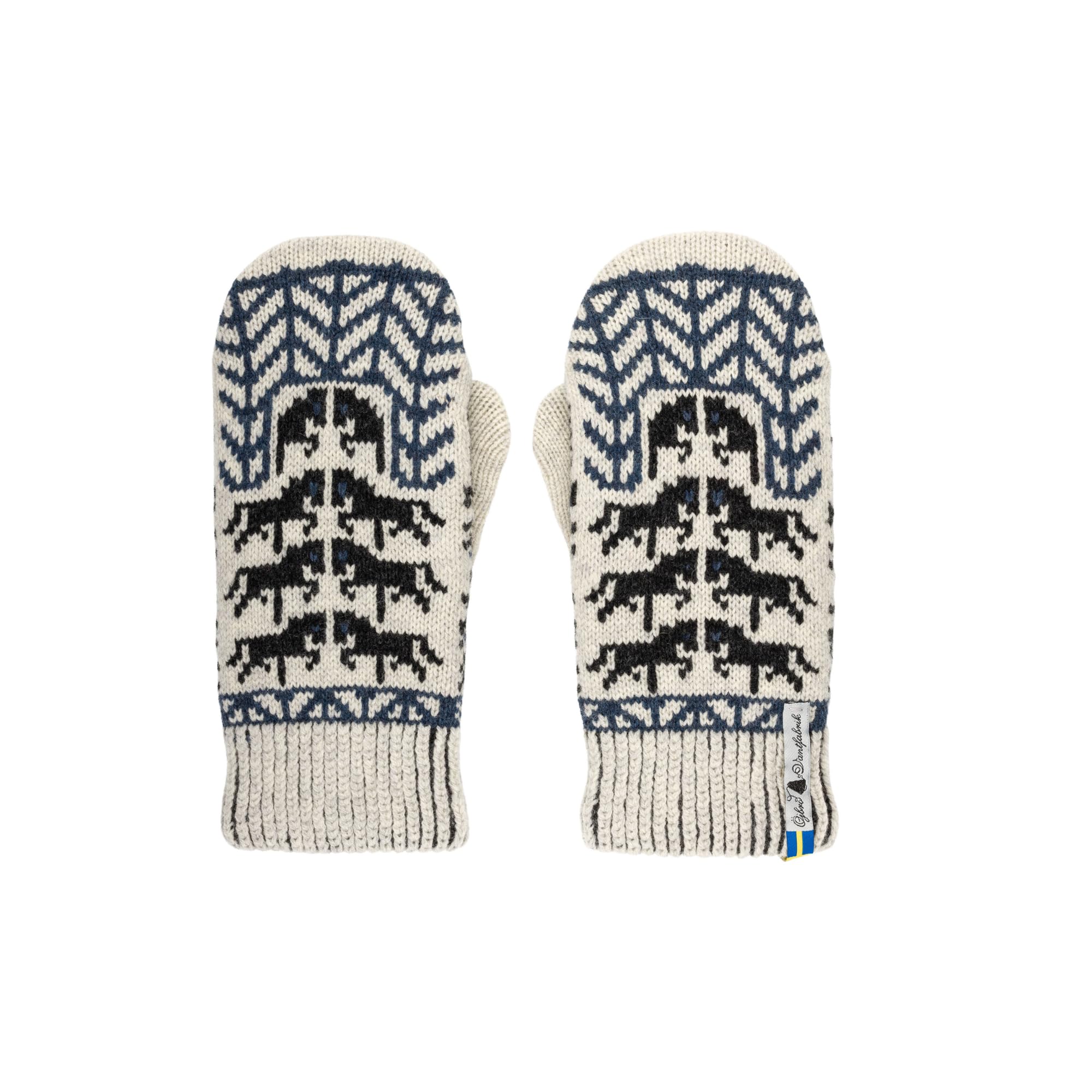 ÖJBRO VANTFABRIK guanti in maglia lana merino Gotland Kalk S (6) blu guanto fuderato caldi morbidi Svezia