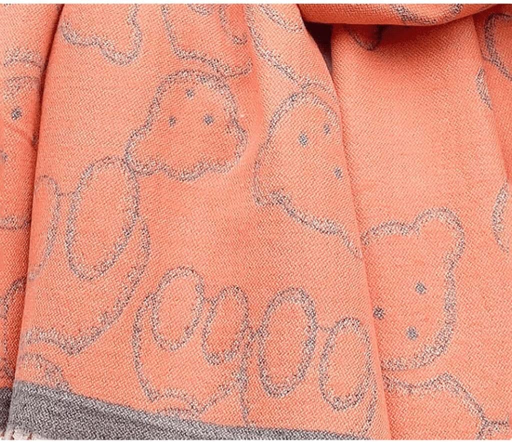 Neu Kaschmirschal, süße kleine Bärenmusterschals, Warmer und Dicker weicher Schal, modischer Wickelschal für Damen, 200 * 68 cm Mehrweg