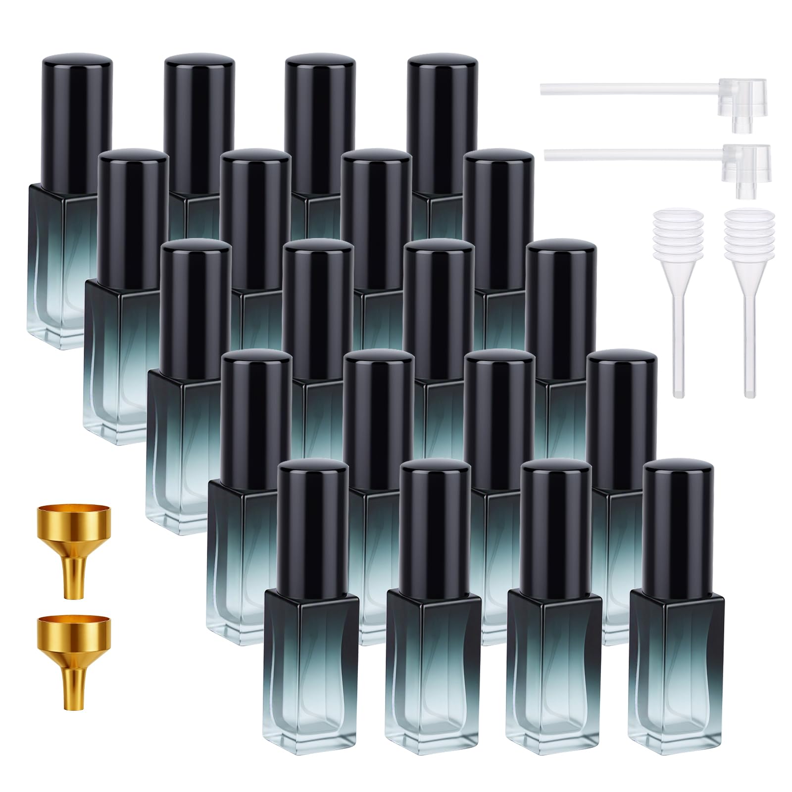 Segbeauty Dispensador Perfume Viaje, 20 Piezas 5ml Pulverizador Perfume Recargable, Atomizador de Vidrio, para Fiesta, Regalos, Trabajo (Azul Degradado)