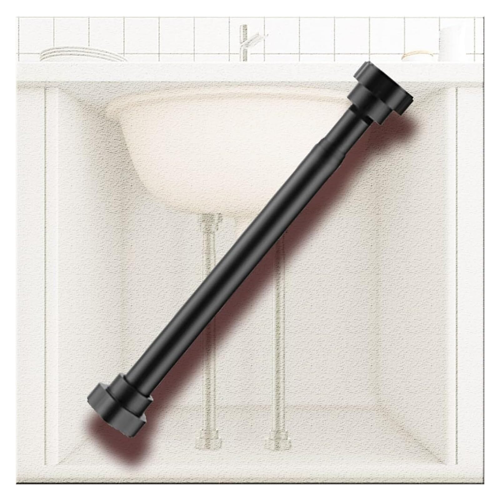 Sink Support Legs, Undermount Basin Brackets Black Furniture LegStainless Steel Support Poles Repair Kit for Kitchen Sink Table Leg(Height 40 55cm(15.7" 21.6"))