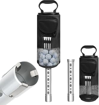 Shag Bag for Golf Balls Golf Ball Retriever, Durable Aluminum Shag Tube Golf Ball Shagger, Detachable Collector and Portable Pocket Storage Picker Holds 70 Balls