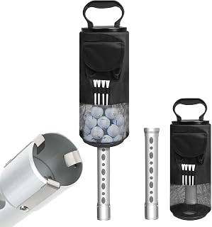 Shag Bag for Golf Balls Golf Ball Retriever, Durable Aluminum Shag Tube Golf Ball Shagger, Detachable Collector and Portable Pocket Storage Picker (Holds 70 Balls)