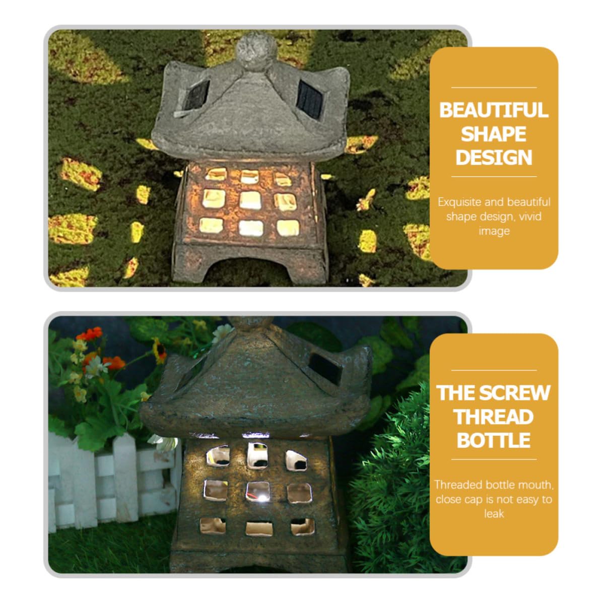 MAGICLULU Luce Solare da Giardino Esterno Decorativa in Resina Beige, Lampada Paesaggistica per Giardino e Patio, per Feste Natalizie e Capodanno