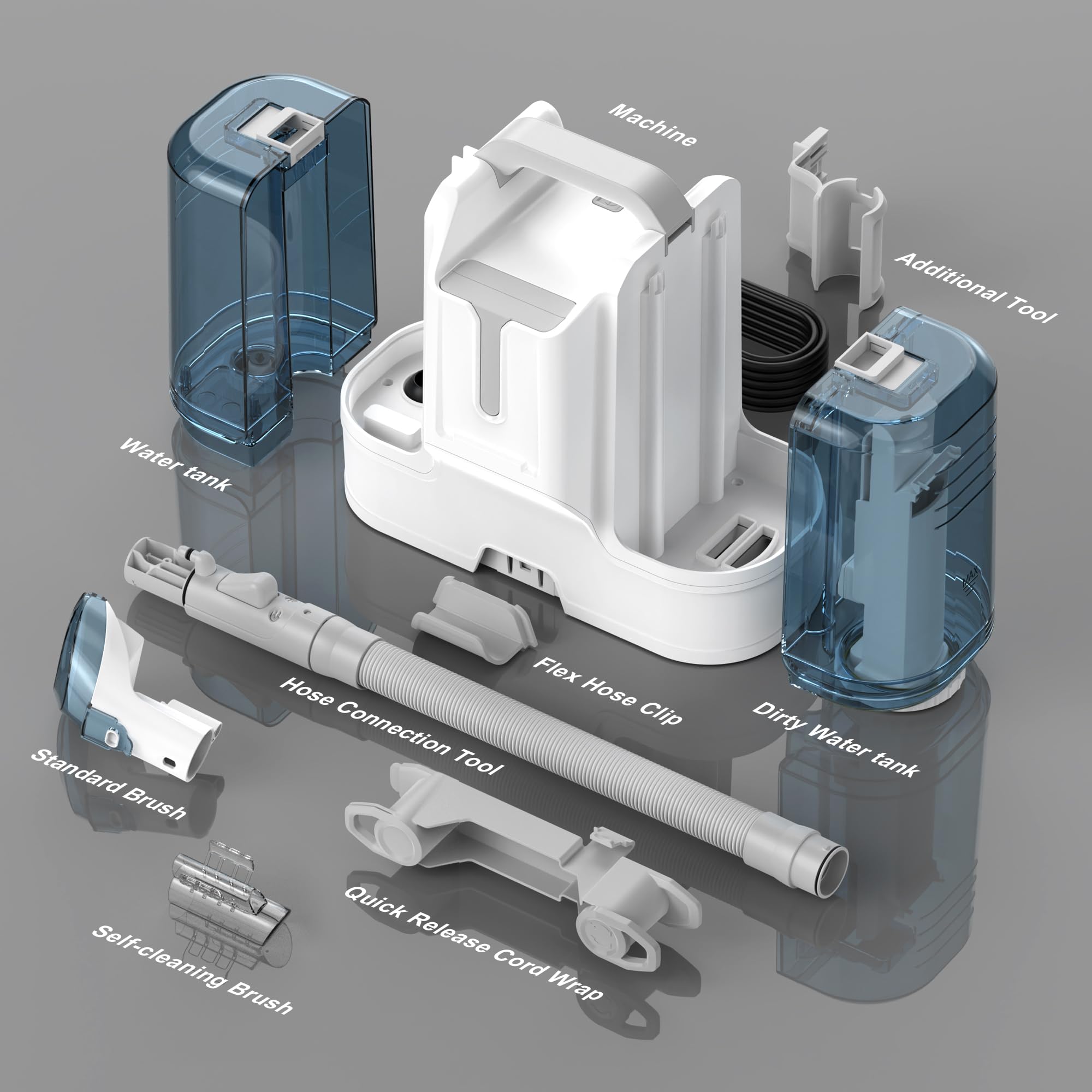 Rivenara Máquina limpiadora de tapicería de sofá, limpiador de manchas de mano de 450 W, lavadora húmeda, aspiradora, portátil, compacta, pequeña herramienta para mascotas, hogar, alfombra, sofá