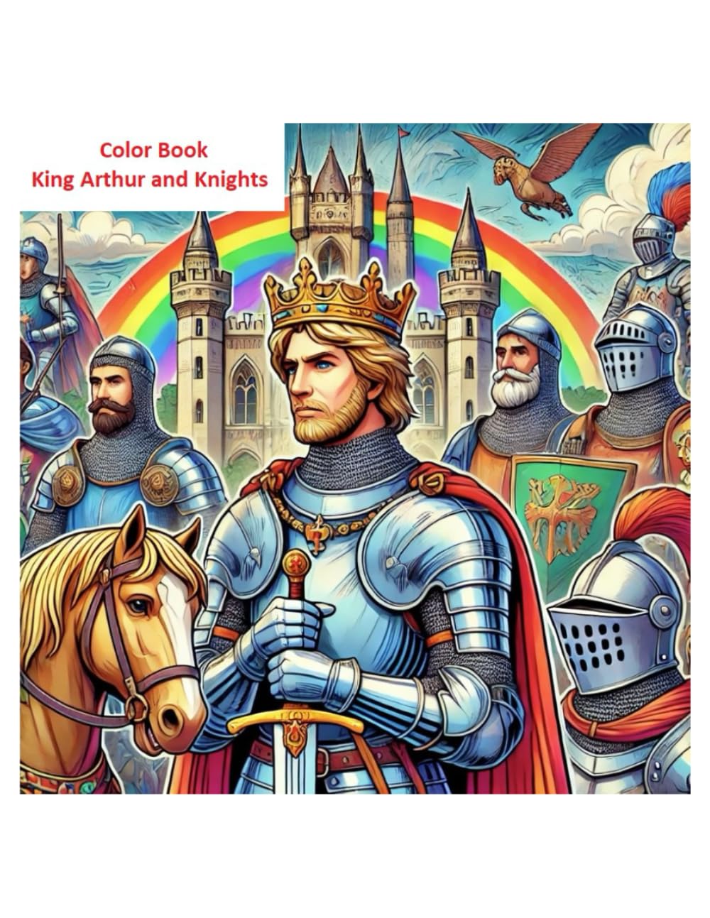 Color Book King Arthur and Knights (Italian Edition)