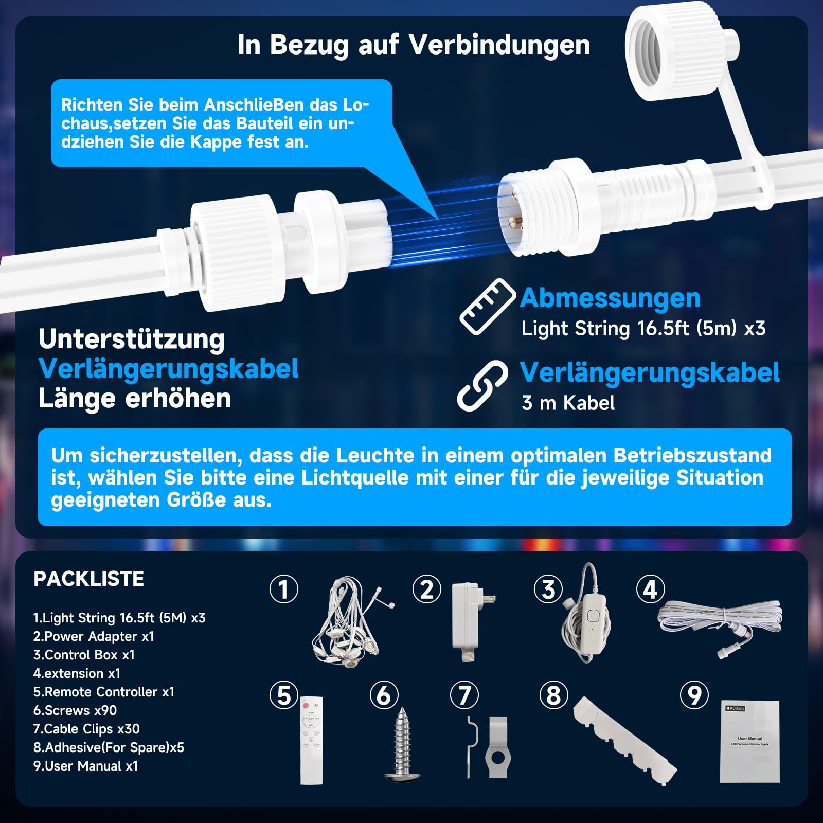 Permanente Außenbeleuchtung RGBICW 2700K-6500K mit Smart App Steuerung für Weihnachtsdekoration Gartenpartys und Tägliche Beleuchtung IP67 Wasserdicht für Dach Garten Fassade(30M Weiße)