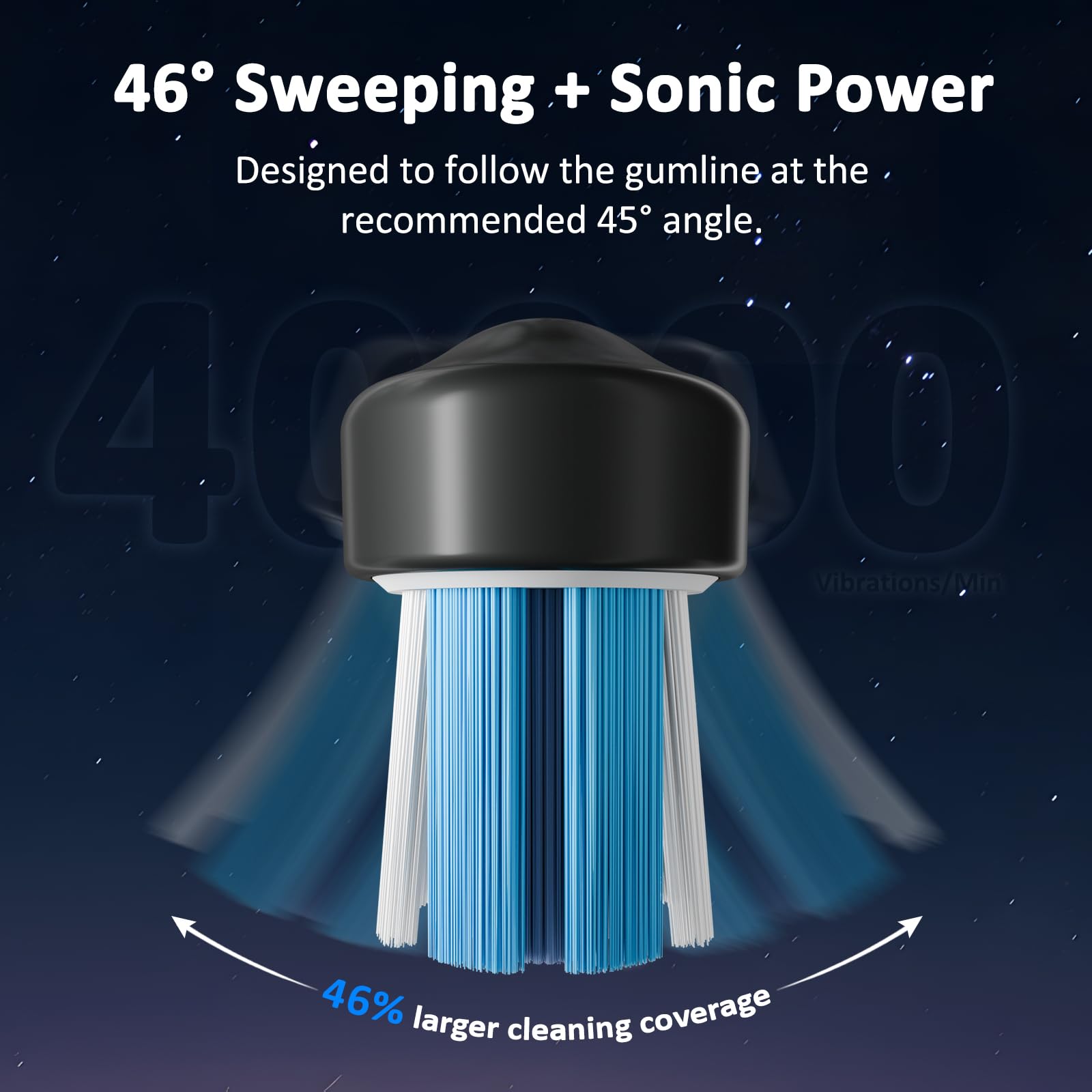 Marchpower Cepillo de Dientes Eléctrico Sónico con Irrigador y 46° Oscilación Vibración, IPX7 Impermeable Irrigador Dental Portatil con 2 Cabezales Aceptado, Depósito Magnético de Agua de 155 ml