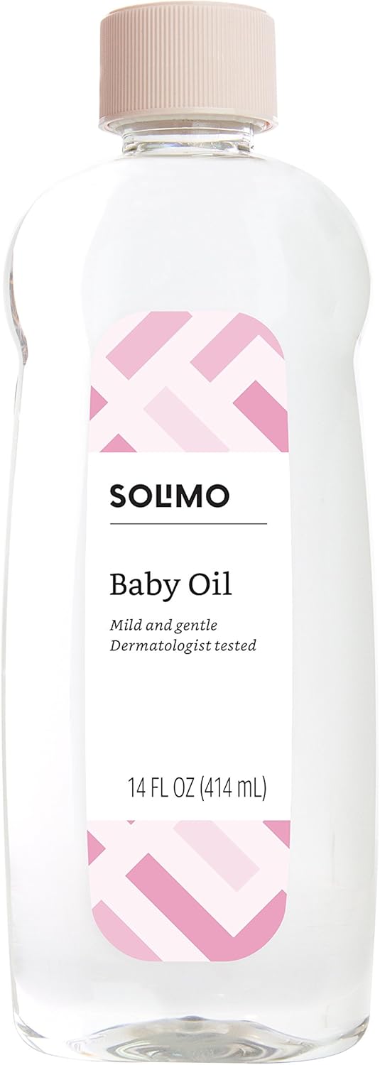  Brand - Solimo Baby Oil, Mild & Gentle, Dermatologist Tested, 14 Fluid Ounces (Pack of 4) : Baby