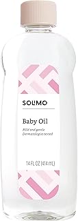 Amazon Brand - Solimo Baby Oil, Mild & Gentle, Dermatologist Tested, 14 Fluid Ounces