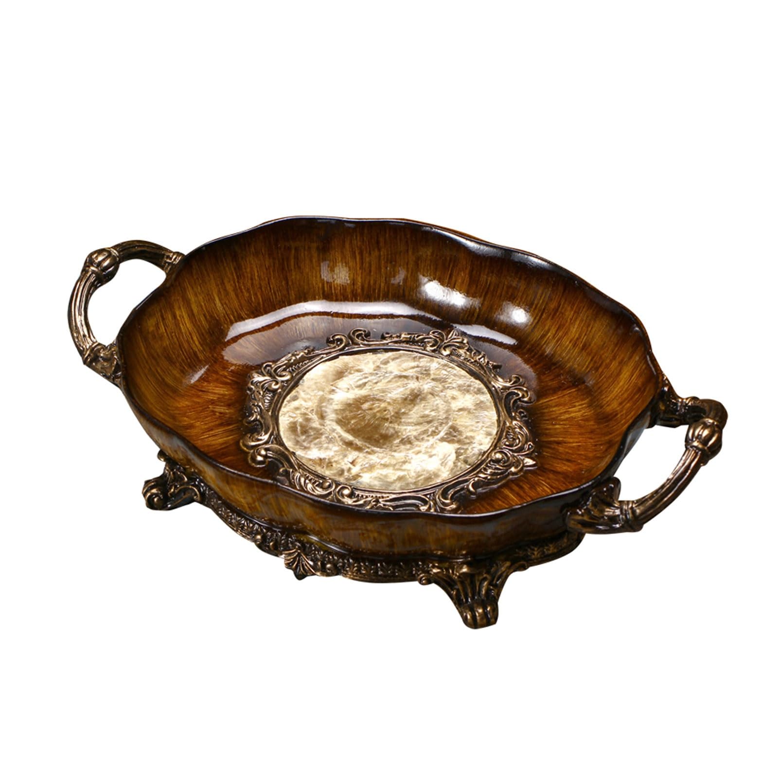 ROHCGHC snack tray， European Retro Style Fruit Plate Bowl Snack Nut Tray Appetizer Serving Dish Dessert Candy Display Stand