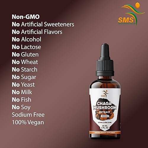 Miniatura 3 de Gotas de hongos Chaga (Inonotus obliquus)  Tintura sin alcohol  Suplemento de hierbas  Vegano  Extracto líquido de 2 onzas líquidas