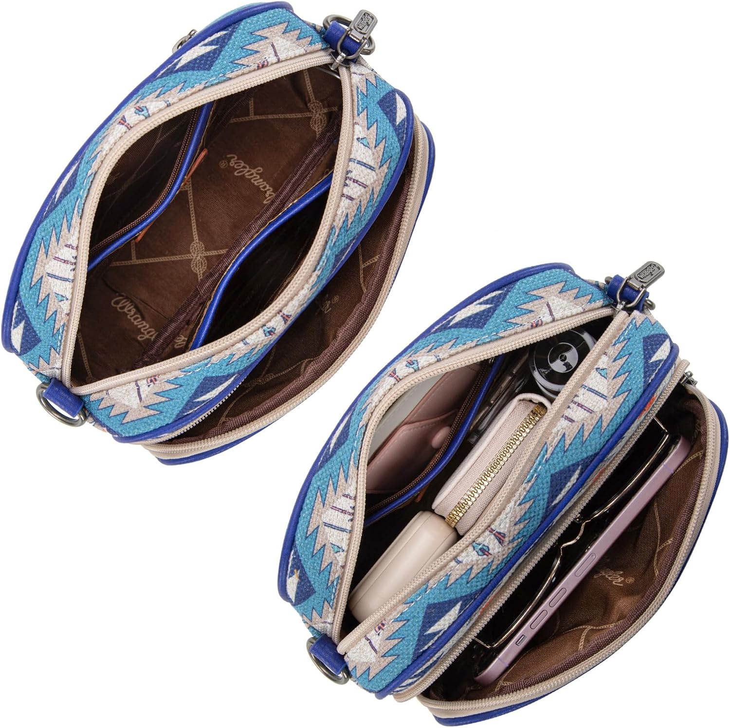 Wrangler Aztec Crossbody Bags for Women Crossbody Purse Shoulder Handbag Crossover Bag with Two Replaceable Strap - Image 4