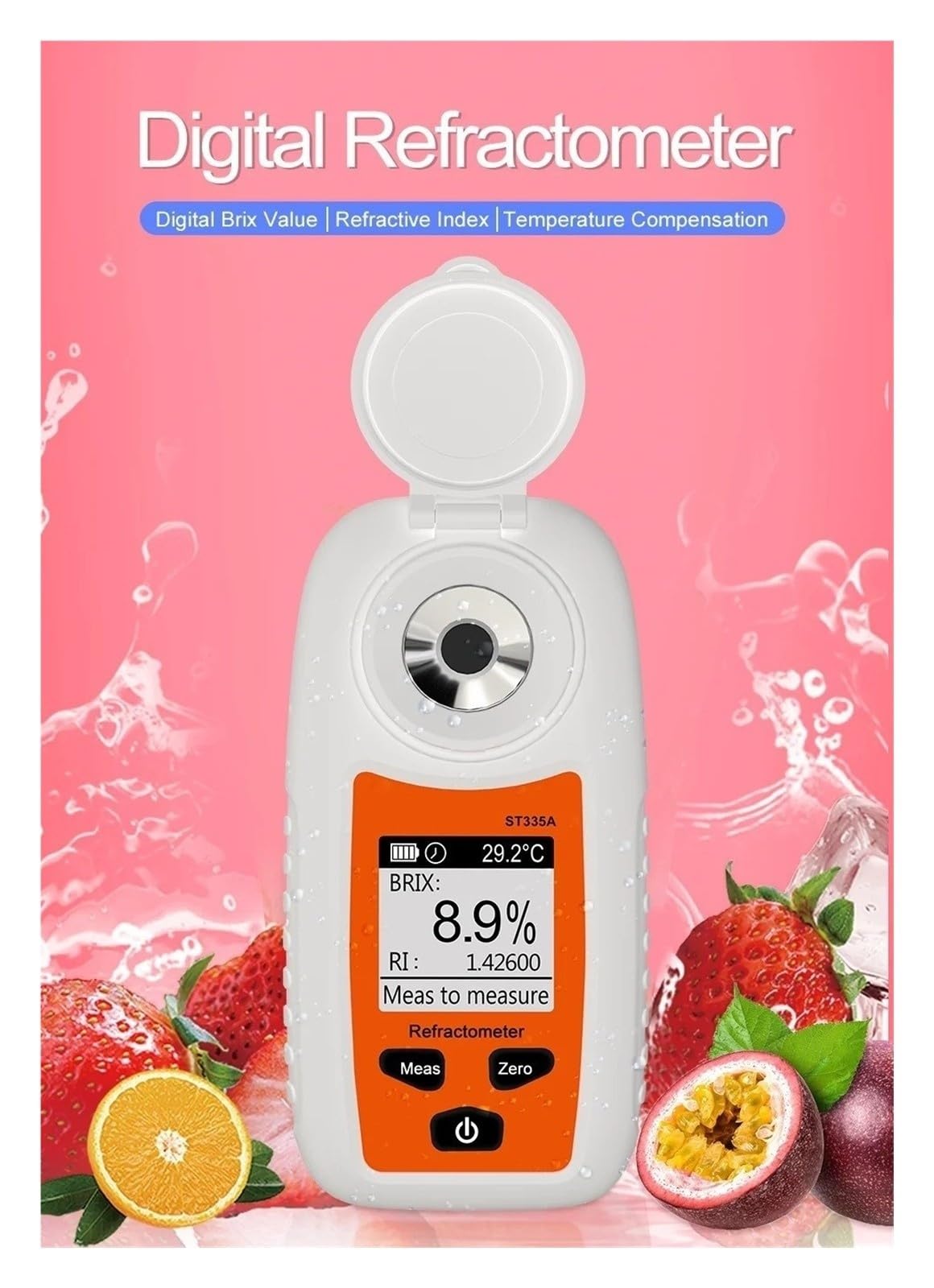 Rifrattometro for Frutta Con Misuratore Brix Digitale ST335A 0-35%
