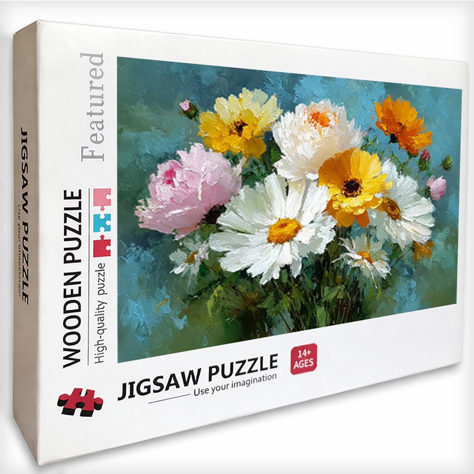 Malowane drewniane puzzle 2000 sztuk, kwiat puzzle dla dorosłych z pudełkiem 99 x 70 cm, łamigłówki, dla mężczyzn kobiet nastolatek, kreatywne gry logiczne, dekoracja domu prezent, 1-9892