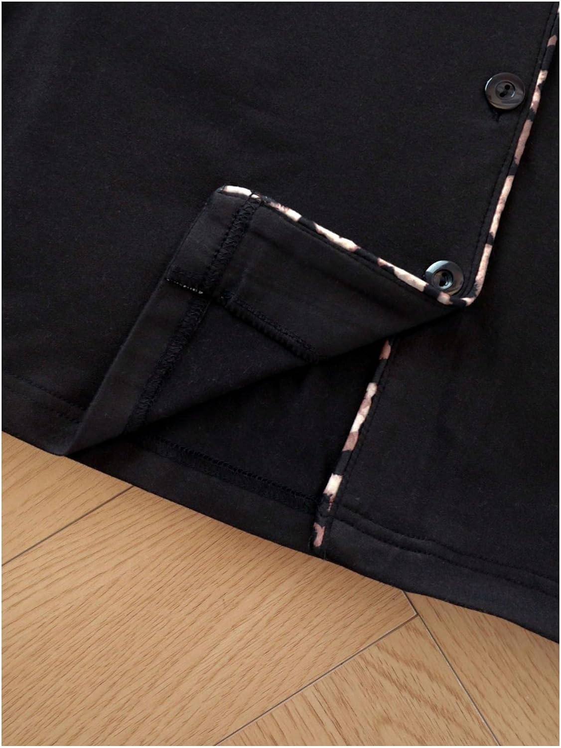 Women's 2 Piece Leopard Bow Pjs Pajama Sets Button Down Nightshirt and Ruffle Shorts Set Cute Sleepwear - Image 4