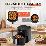 QIDO 5.5 QT Air Fryer, 8-in-1 Functions, 400°F Max Temp, One-Touch Presets, Free Recipe App, Dishwasher-Safe Nonstick Basket, Features Shake Reminder, Family Size for 3-5 People — image 2