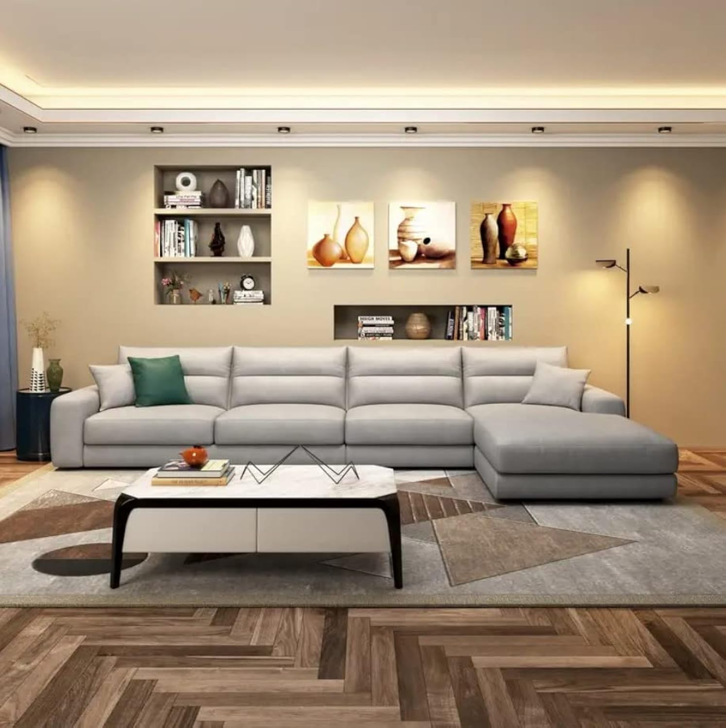 Good Luck Furniture Factory LLC waterproof Hi-Tech fabric l shaped sofa set sectional sofa for simple living room luxury corner sofa set furniture