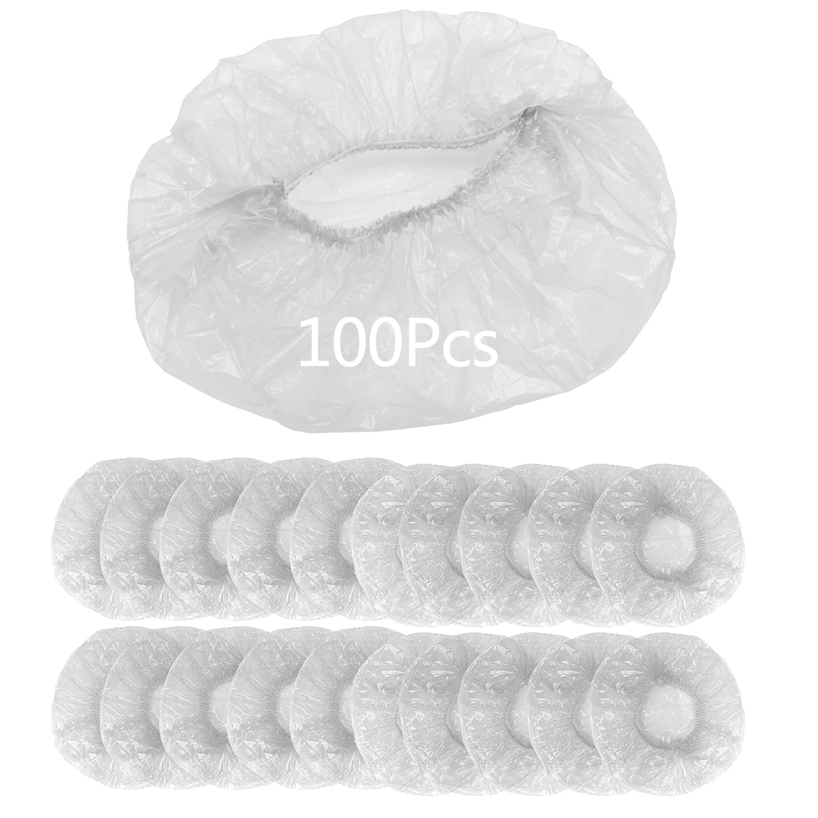 100 Gorras De Ducha Desechables, Gorro De Ducha Impermeable, Para Uso En El Hogar, Hotel, Spa Y Peluquería Protector Para El Cabello Para Salón, Spa, Viaje, Hotel, Ducha, Trenzas, Transparente