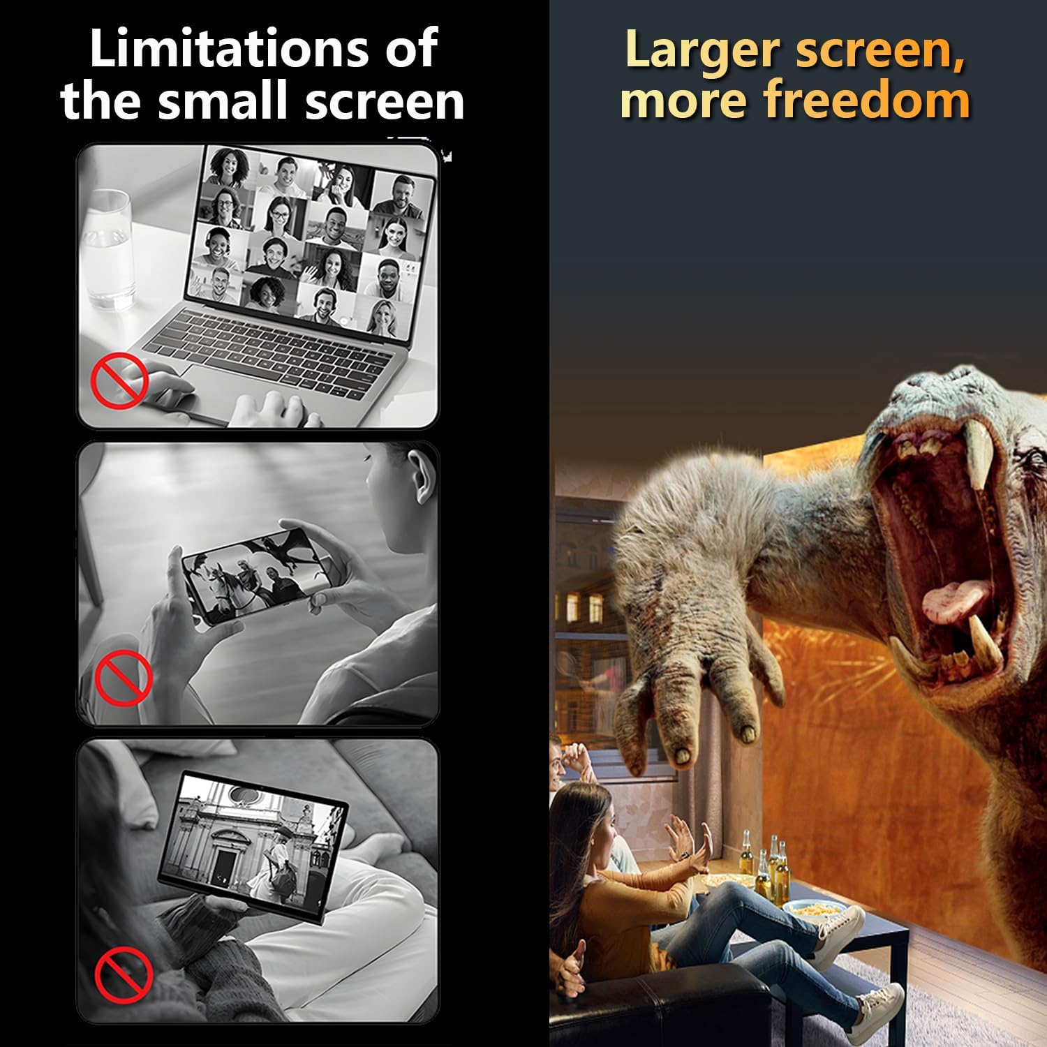 Wireless HDMI Transmitter and Receiver USB C,Elegant Solid Design, 4K Input 1080p@60Hz Output, Plug and Play, Stream Laptop/Tablet/Phone to TV/Monitor/Projector