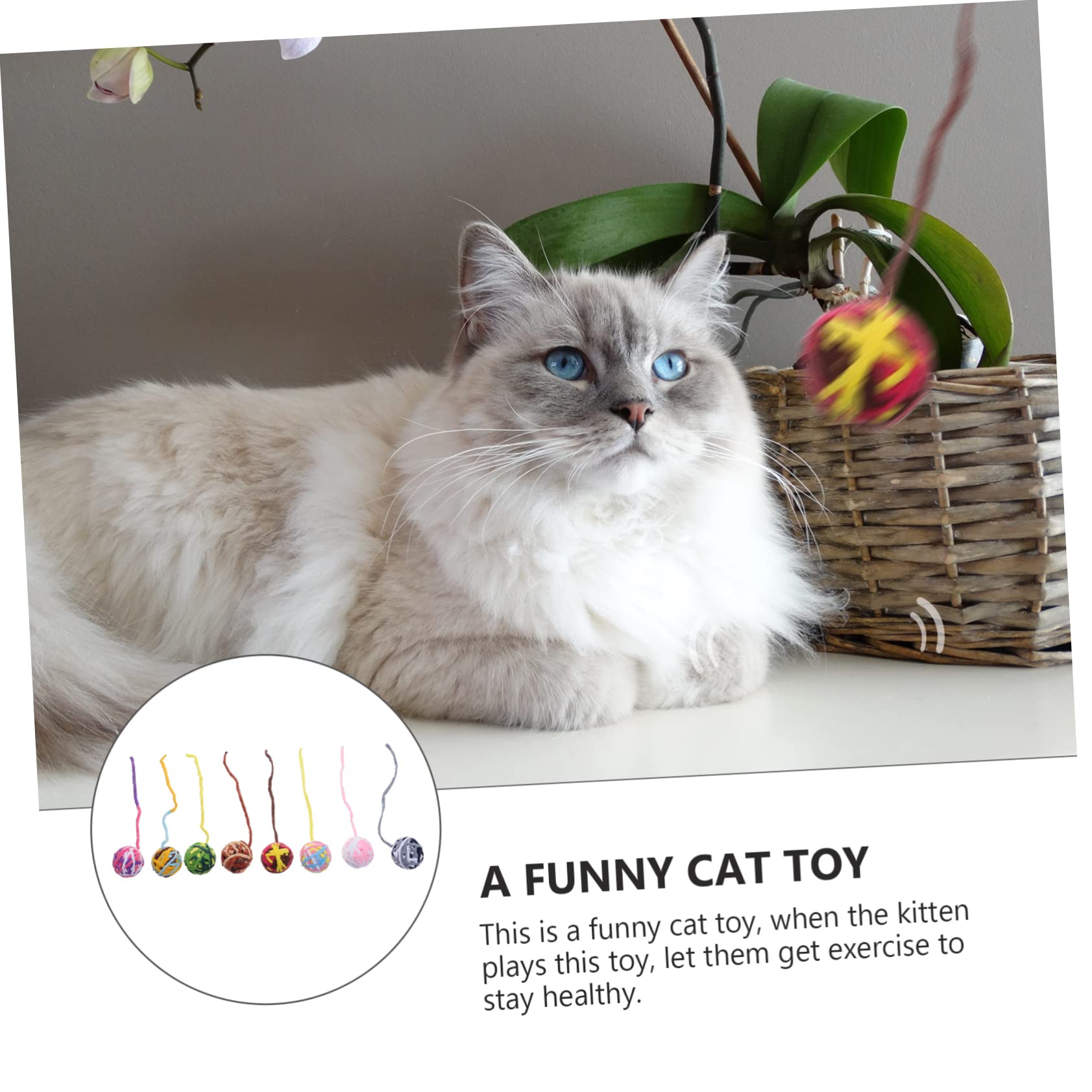 BESPORTBLE Lot De 3 Jouets Interactifs pour Chat Chaton Clochette Rebondissante Jouets en Laine Douce pour Animaux De Compagnie 8 Pièces X 3