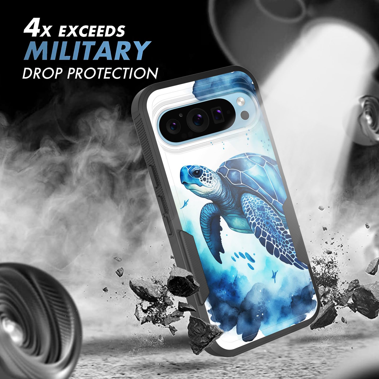 Vobber Schutzhülle Für Google Pixel 9 / 9 Pro – Hybrid-Design, Stoßfest, Mit Totenkopf-Muster