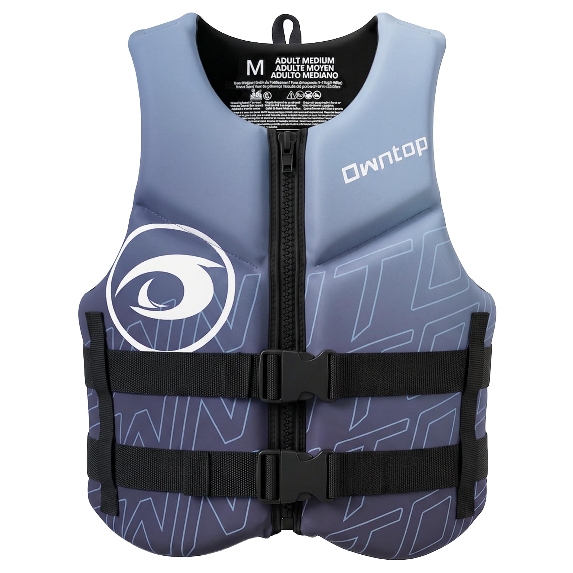 Owntop Adults Buoyancy Aid | Neoprene Swim Vest | Foldable Buoyancy Vest with Dual Buckle Elastic Waist | Lightweight Float Jacket for Boating, Kayaking, Swimming, Paddle & Fishing (Grey,S)