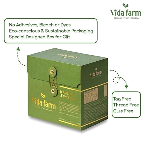 Miniatura 5 de 50 bolsas de té de guanábana, 100% naturales puras hojas de graviola de guanábana, sabor agradable sabor natural sin cafeína Hojas de guanabana para