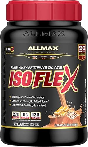 Miniatura 7 de ALLMAX ISOFLEX Enfriador, sensación de melocotón cítrico - 1 libra - 0.95 oz de proteína por cucharada - Cero grasa y azúcar - 99% libre de lactosa
