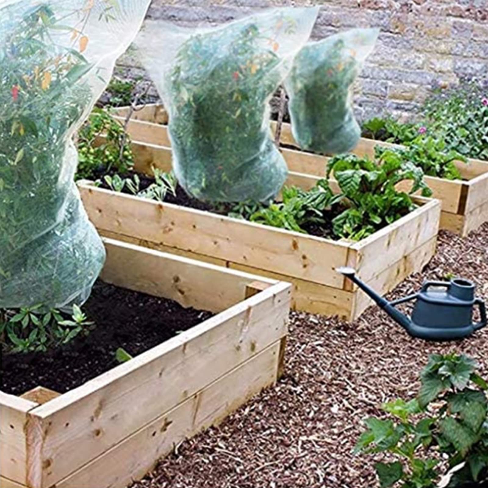 15 Pezzi Rete a Rete con Coulisse, Grande Rete per Insetti da Giardino, per Alberi da Frutto, Fiori e Verdure Copertura Protettiva per Piante Durevole
