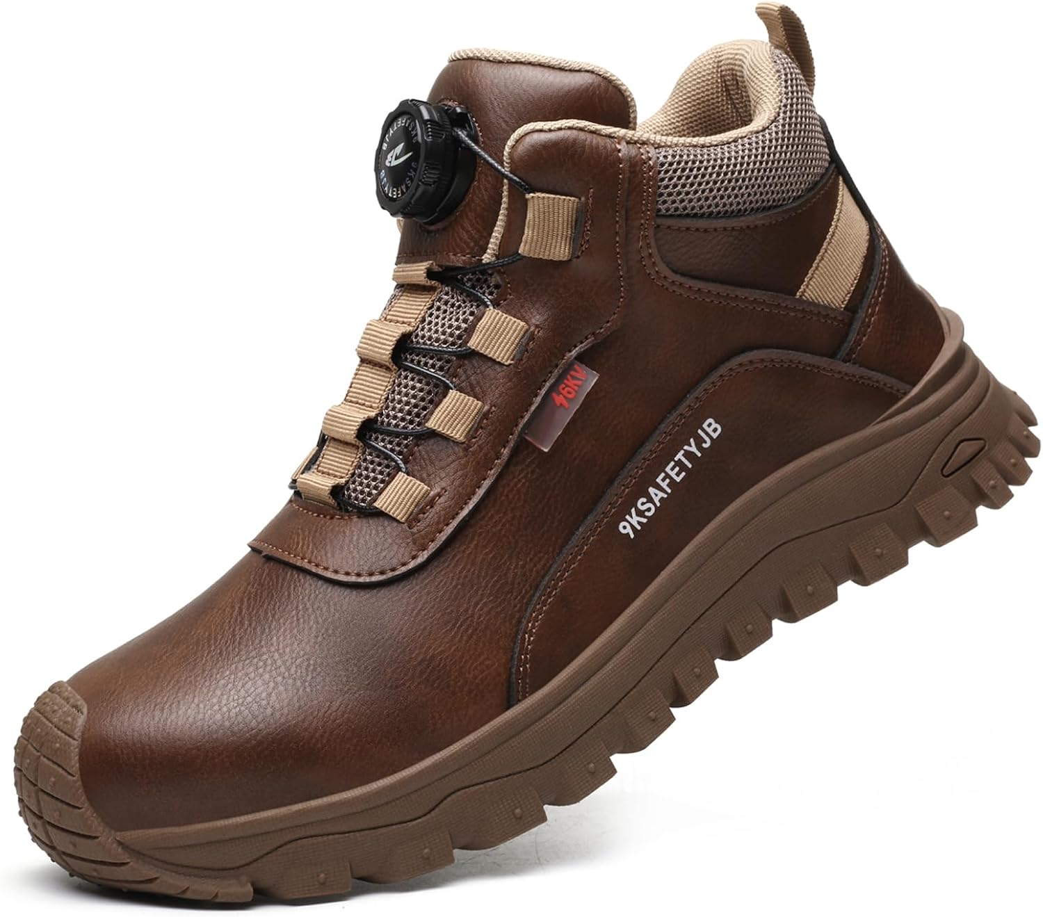 Composite Steel Toe Safety Shoes Lightweight Kevlar Puncture Resistant 6KV Electrical Insulated Breathable Waterproof Slip Resistant Industrial Construction Sneakers Rubber Sole Work Boots