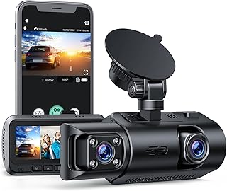 4K Dash Cam GPS WiFi 2160P+1080P Front and Inside Dual Dash Camera for Cars, IR Night Vision Interior Dashboard Camera Car...
